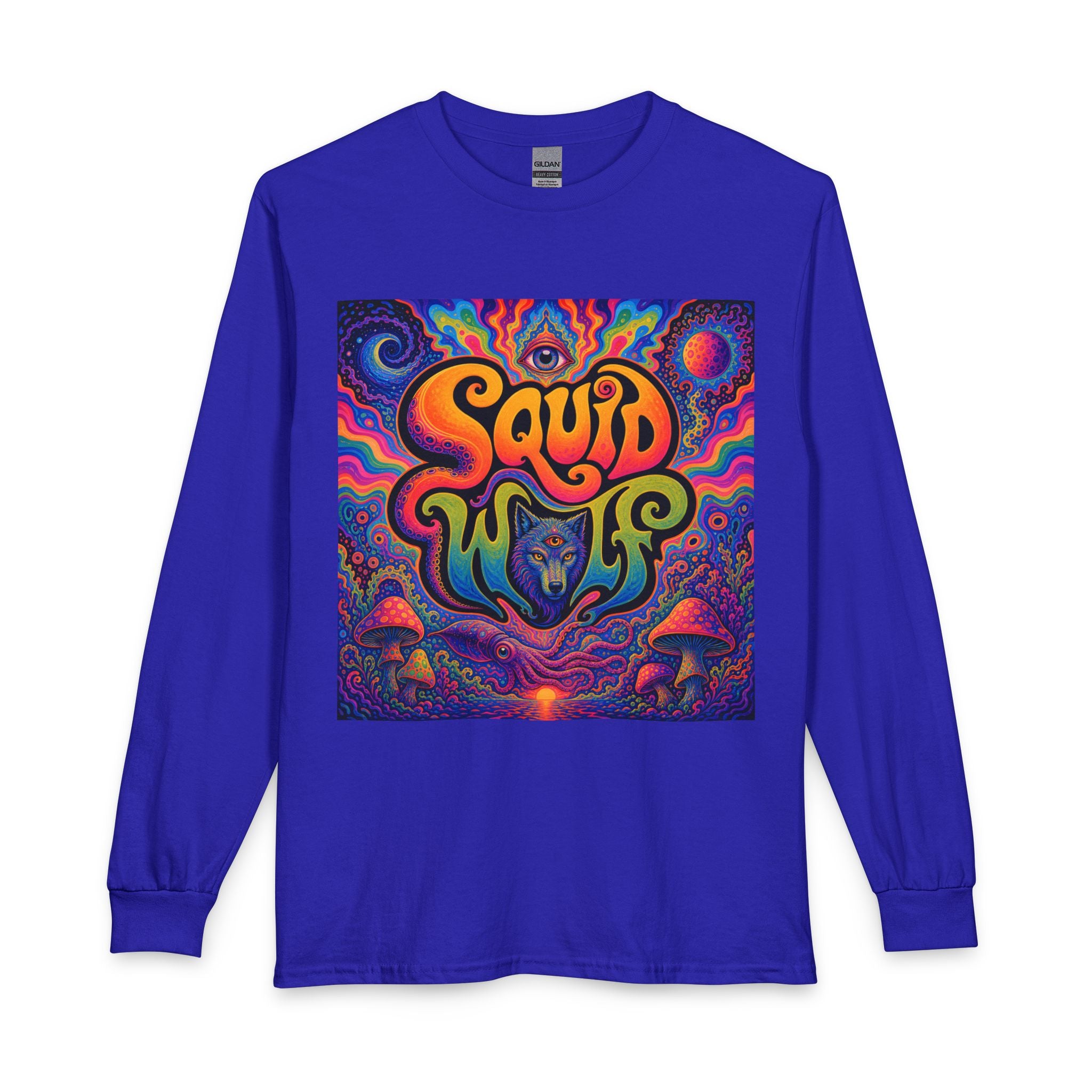 Psychedelic "Squid Wolf" Long Sleeve Shirt