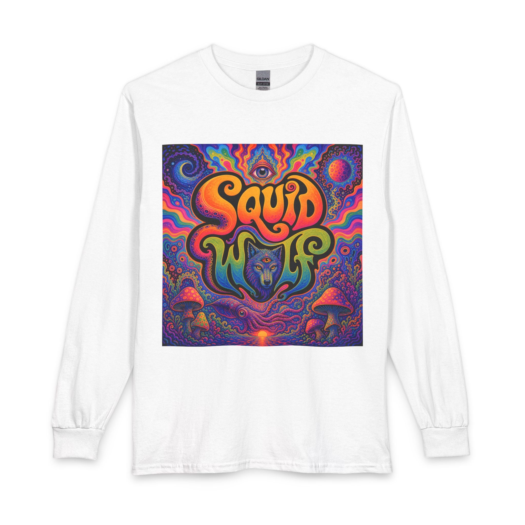 Psychedelic "Squid Wolf" Long Sleeve Shirt