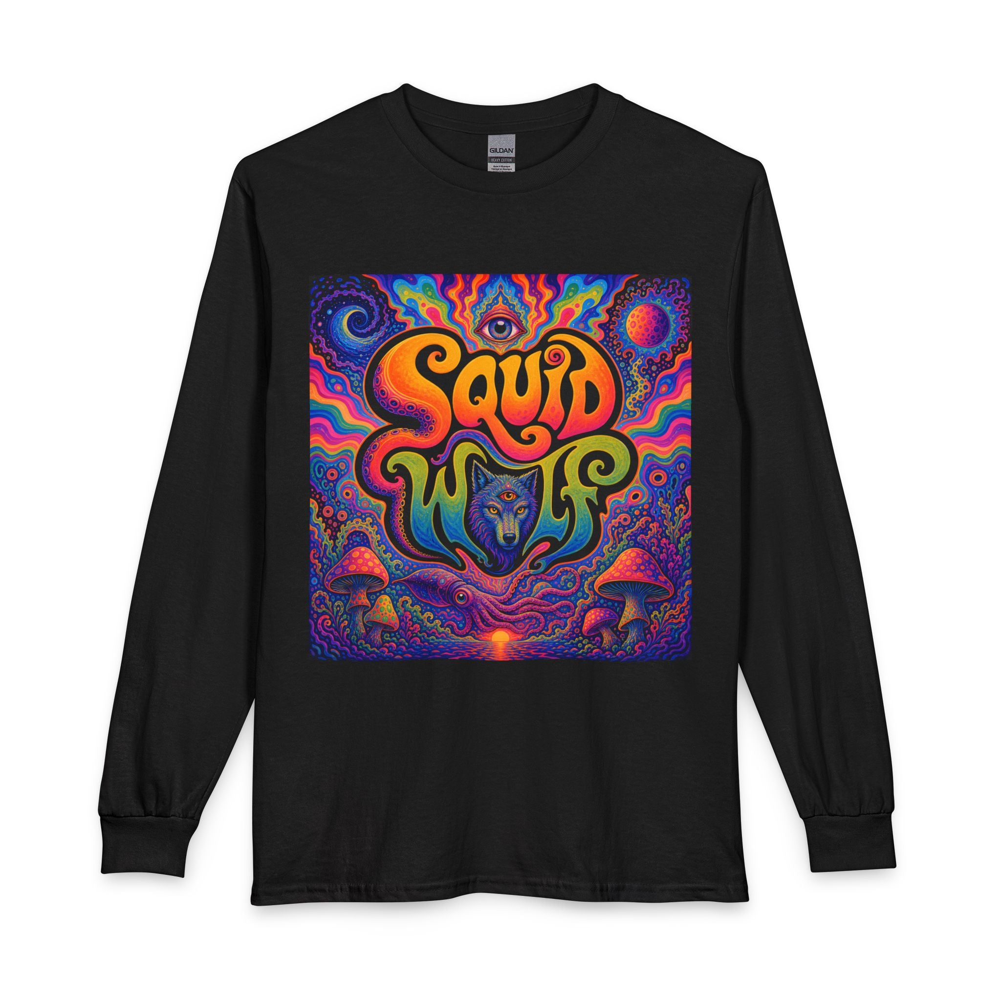 Psychedelic "Squid Wolf" Long Sleeve Shirt