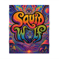 Psychedelic Squid Wolf Throw Blanket